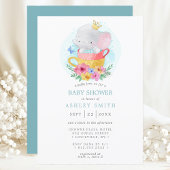Invitation Elephant Prince Teacup Baby shower garçon