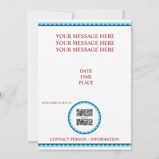 Invitation Éléphant républicain Modèle (Dos)