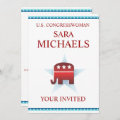 Invitation Éléphant républicain Modèle (Devant / Derrière)