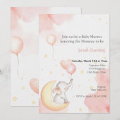 Invitation Éléphant Rose (Devant / Derrière)