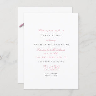 Invitation Elephant rose Baby shower de fête d'anniversaire b