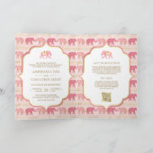 Invitation Eléphant rose et or Indien tout en un Mariage (Intérieur)