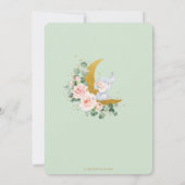 Invitation Eléphant rose Floral 1er Anniversaire Crescent Moo (Dos)