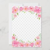Invitation Eléphant rose Floral Baby Girl Douche aspersion (Dos)