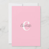 Invitation Eléphant rose moderne SIP & VOIR Baby Girl (Dos)