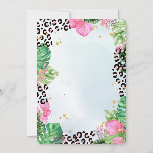 Invitation Elephant Rose Palm Feuilles 1er (Dos)