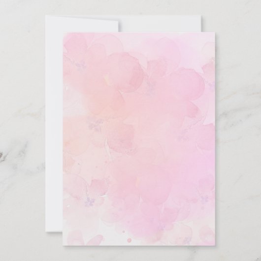 Invitation Eléphant rose Petite fille d'arachide 1er annivers (Dos)