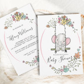 Invitation Eléphant sur un Baby shower mignon balançant