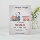 Invitation Elephant Train Anniversaire (Debout devant)