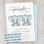 Invitation Elephant Twin Boys Baby Sprinkl
