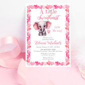 Invitation Elephant Un Petit Baby shower Fille Amoureuse