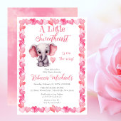 Invitation Elephant Un Petit Baby shower Fille Amoureuse