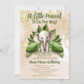 Invitation Elephant Un Peu D'Arachide Est En Chemin Baby show (Devant)