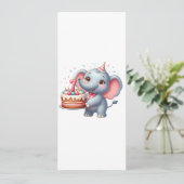 Invitation Éléphante mignonne 7e anniversaire (Debout devant)