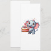 Invitation Éléphante mignonne 7e anniversaire (Devant / Derrière)