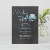 Invitation Éléphants à pois Baby Shower / Sprinkle Boho (Debout devant)