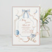 Éléphants Ballons Bébé Cadre Bleu Vintage