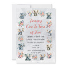 Elephants & Boho Jungle Fleurs sur Grey Anniversai