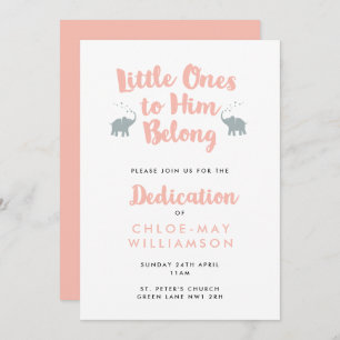 Invitation Eléphants de corail Dédication chrétienne Invitati