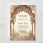 Invitation Éléphants de jardin floral Mariage indien du palai (Devant)