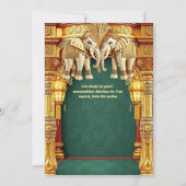 Invitation Eléphants indiens lanternes vert or luxueux (Dos)