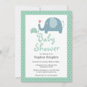 Invitation Éléphants Mignons à Points Baby Shower / Sprinkle (Devant)