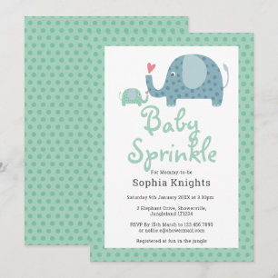 Invitation Éléphants mignons à pois Baby Sprinkle / Shower