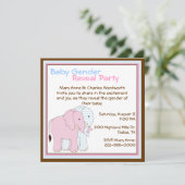 Invitation Eléphants mignons Bébé Genre Reveal Party (Debout devant)