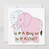 Invitation Eléphants mignons Bébé Genre Reveal Party (Dos)