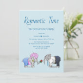 Invitation Éléphants mignons de la Saint-Valentin (Debout devant)