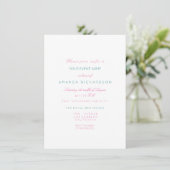 Invitation Elephants Pink Pastel Baby shower Turquoise Violet (Debout devant)