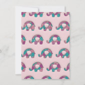 Invitation Elephants Pink Pastel Baby shower Turquoise Violet (Dos)