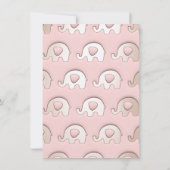 Invitation Eléphants rose Baby shower d'anniversaire ivoire b (Dos)