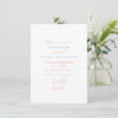 Invitation Eléphants rose Pastel Bleu Baby shower Blanc (Debout devant)