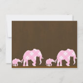 Invitation Eléphants roses Brown Baby shower moderne tendance (Dos)
