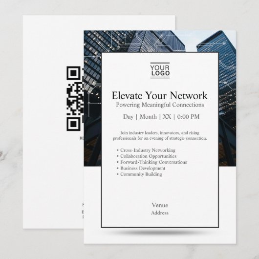 Invitation Elevate Your Network Invition Template (Devant / Derrière)