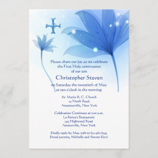 Invitation élevée bleue