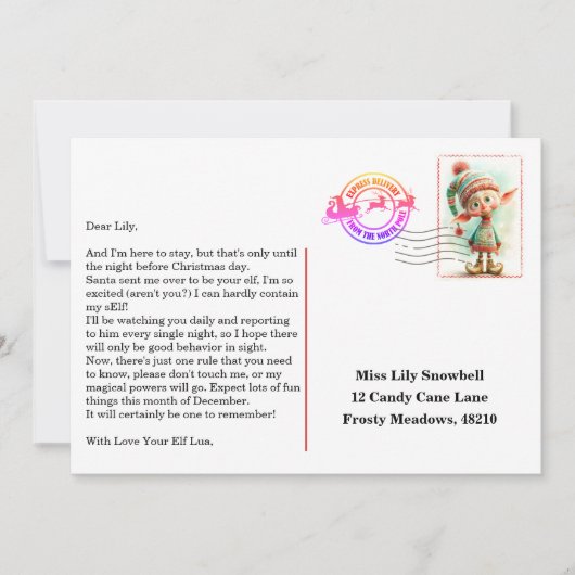 Invitation Elf Arrival Letter | North Pole Welcome Message (Devant)