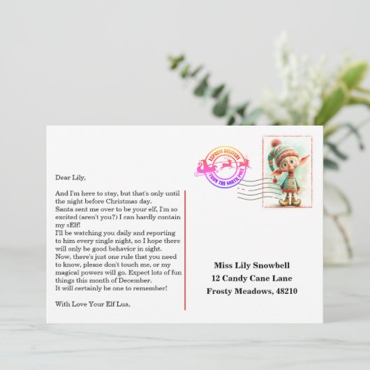 Invitation Elf Arrival Letter | North Pole Welcome Message (Debout devant)