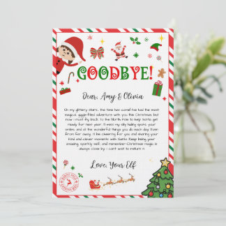 Invitation elf goodbye letter - elf return letter