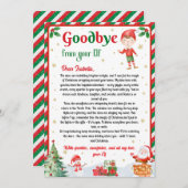 Invitation Elf Goodbye Letter Goodbye from Elf Christmas (Devant / Derrière)