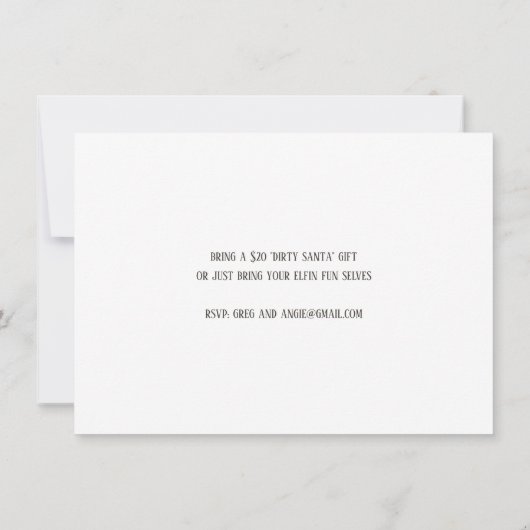 Invitation Elf Shenanigans Ho Ho Fête de Noël (Dos)