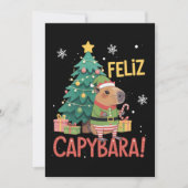 Invitation Elfe Capybara Joyeux Noël Arbre de Noël (Devant)