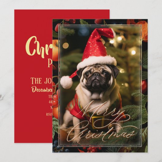 Invitation Elfe Carlin de Noël (Devant / Derrière)