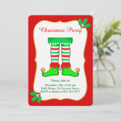 Invitation Elfe de Noël sur l'invitation de Red Party (Debout devant)