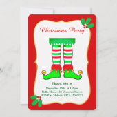 Invitation Elfe de Noël sur l'invitation de Red Party (Devant)