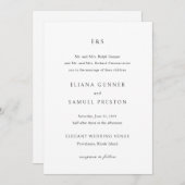 Invitation Eliana Monogramme Mariage classique (Devant / Derrière)