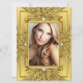 Invitation Elite Diamond Gold Elegant Anniversaire Photo (Dos)