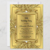 Invitation Elite Diamond Gold Elegant Anniversaire Photo (Devant)