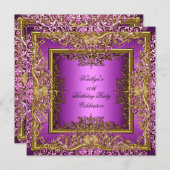 Invitation Elite Elegant Rose Gold sur Gold Anniversaire (Devant / Derrière)
